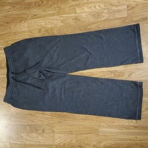 Adidas Fleece Lined Pants Drawstring Dark Heather Gray Size M